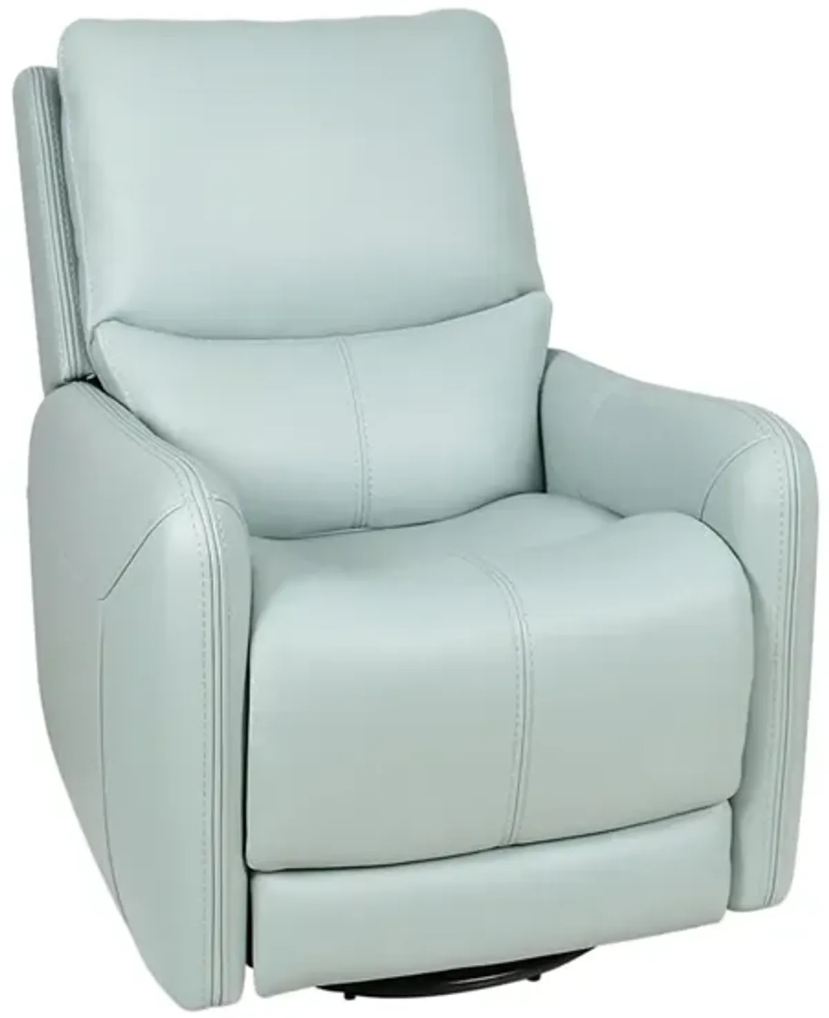 Sorrento Aqua Leather Power Swivel Recliner W/ Power Headrest