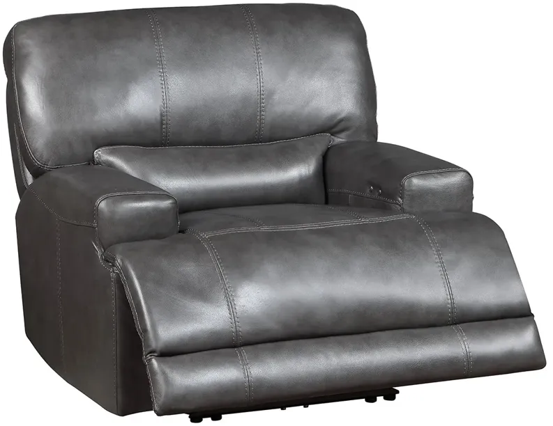 Bowery Charcoal Leather Power Recliner