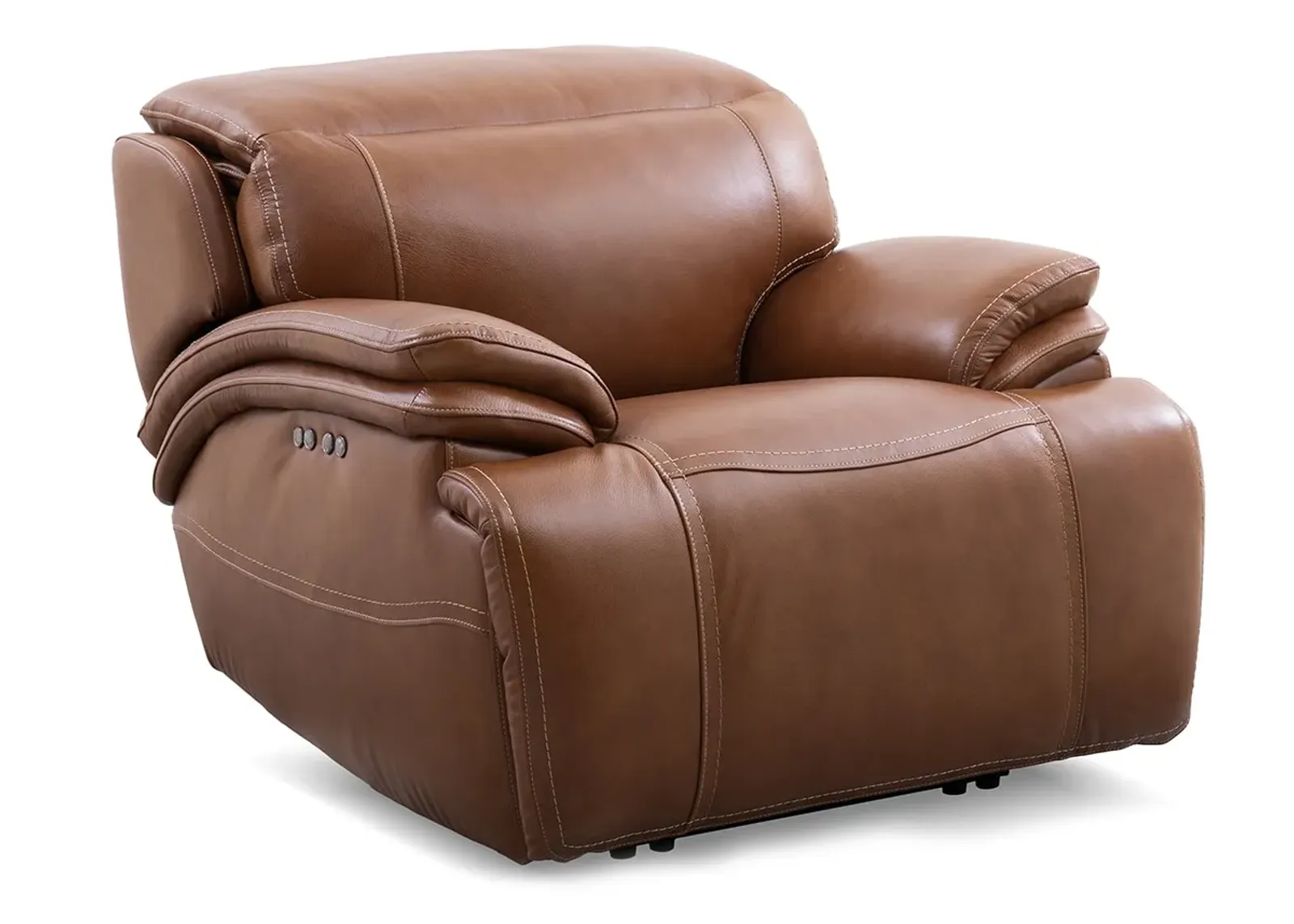 Isaac Brown Leather Zero Gravity Power Recliner W/ Power Headrest