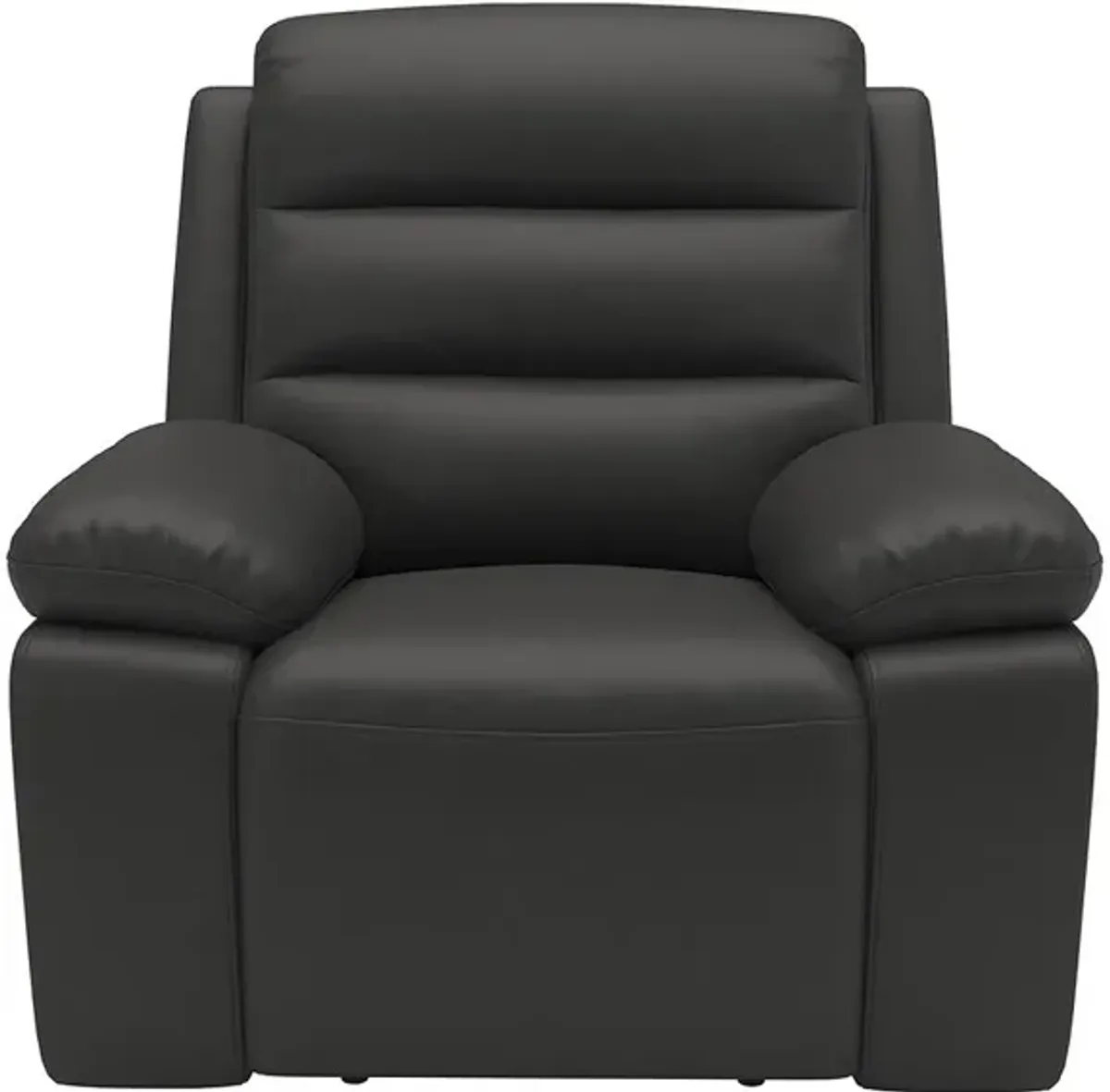 Duke Dark Gray Leather Power Recliner W/ Power Headrest