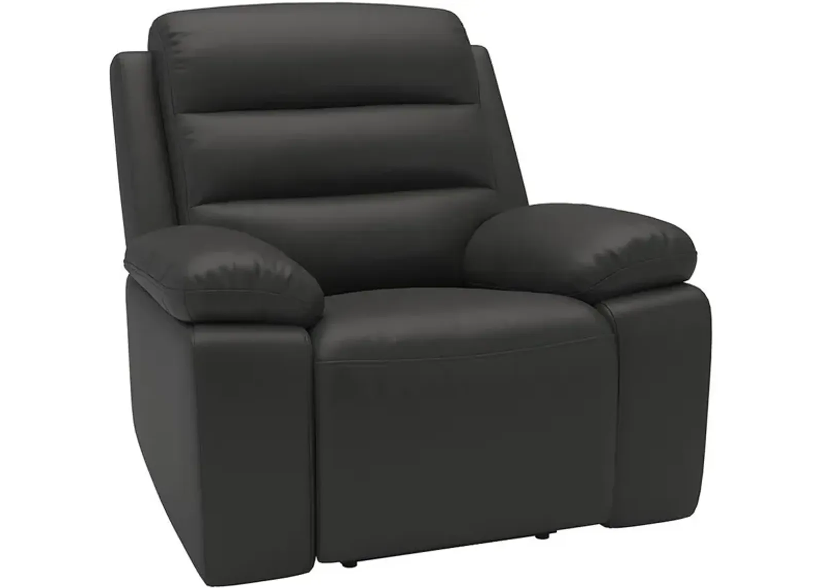 Duke Dark Gray Leather Power Recliner W/ Power Headrest