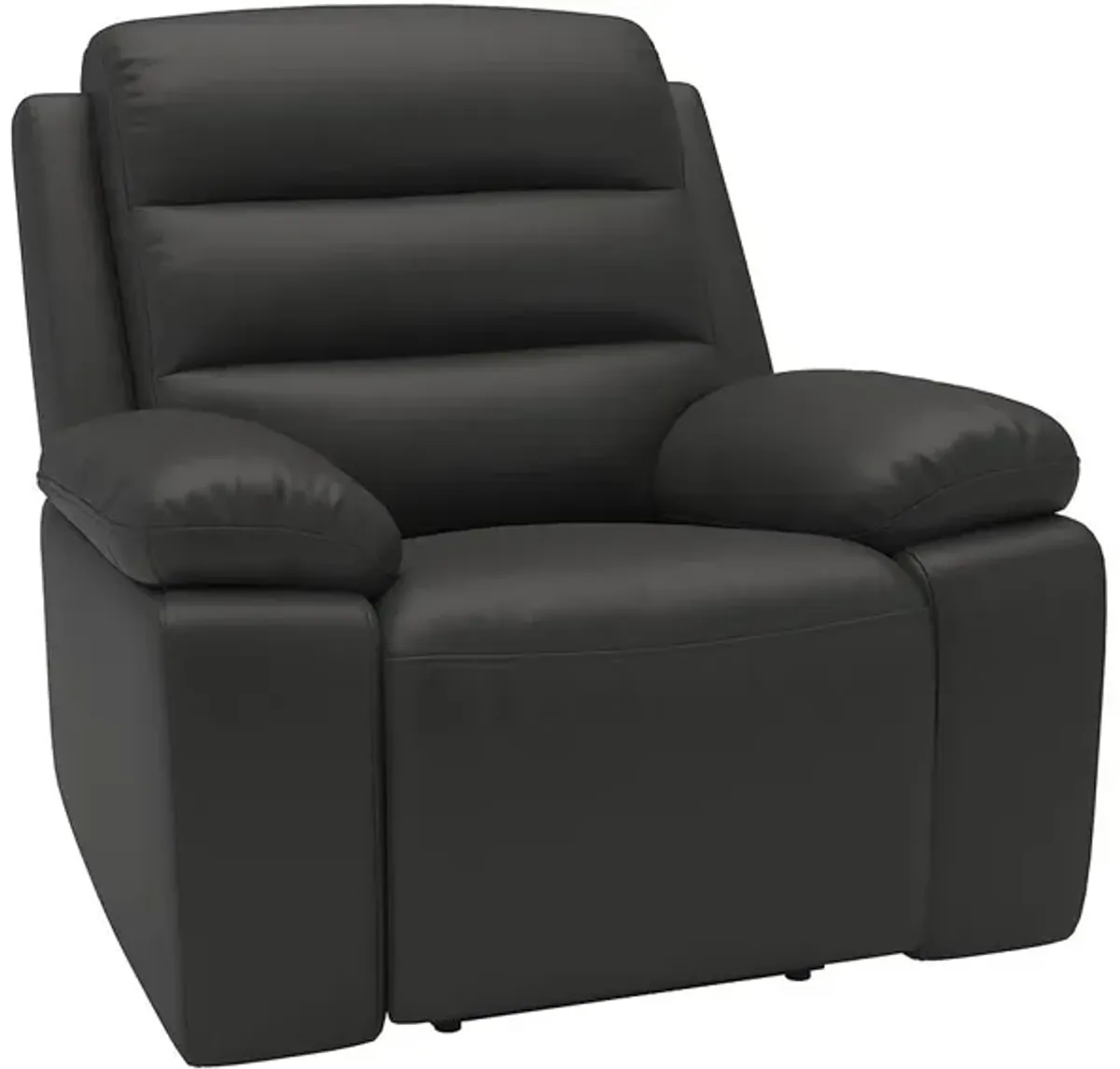 Duke Dark Gray Leather Power Recliner W/ Power Headrest