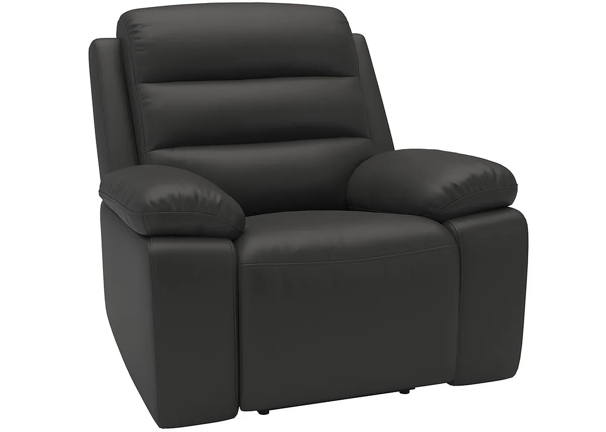 Duke Dark Gray Leather Power Recliner W/ Power Headrest