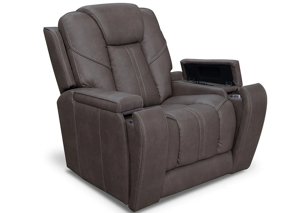 Dalton Gray Home Theater Power Recliner W/ Power Headrest