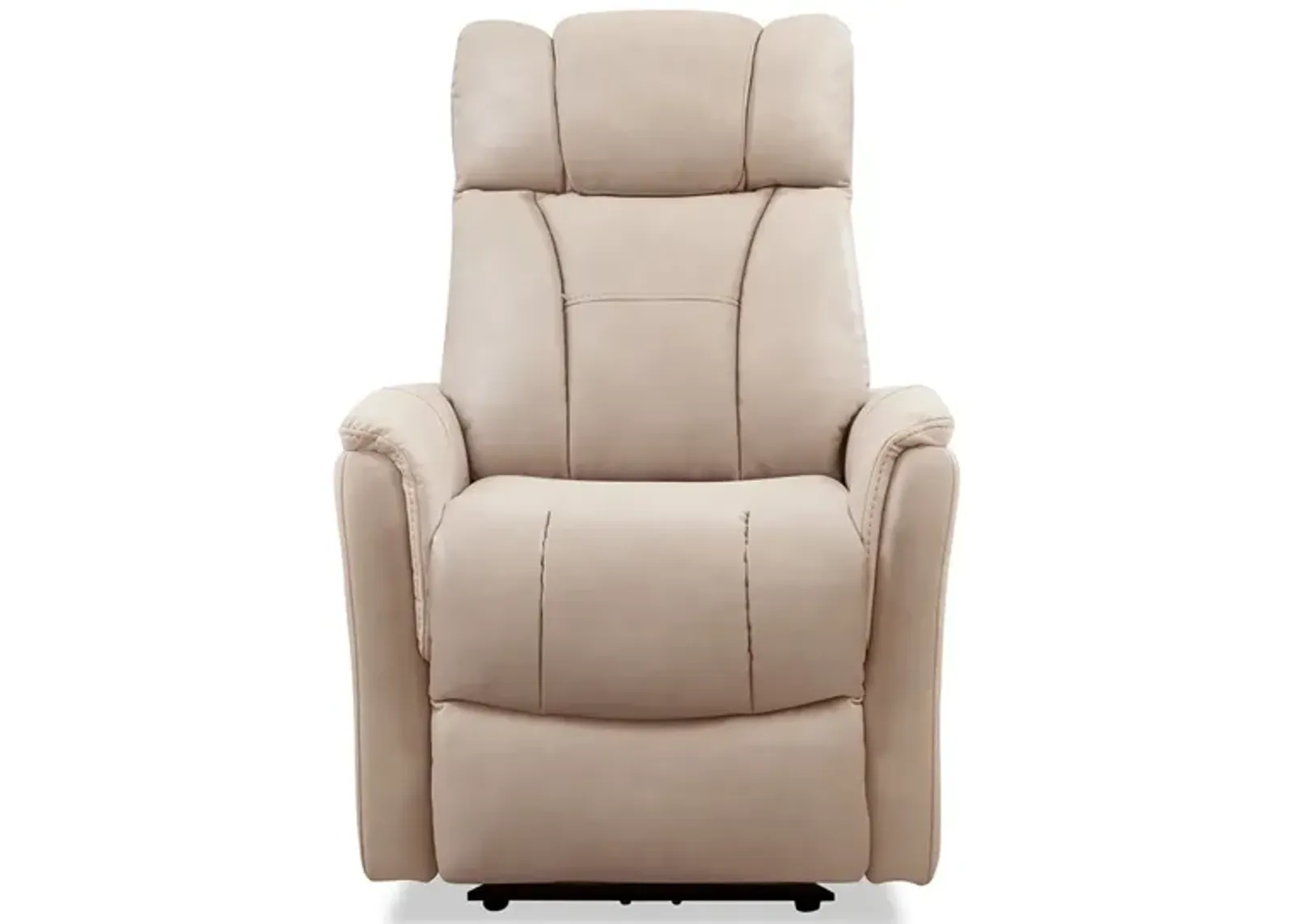 Ulysses Beige Leather Swivel Glider Recliner