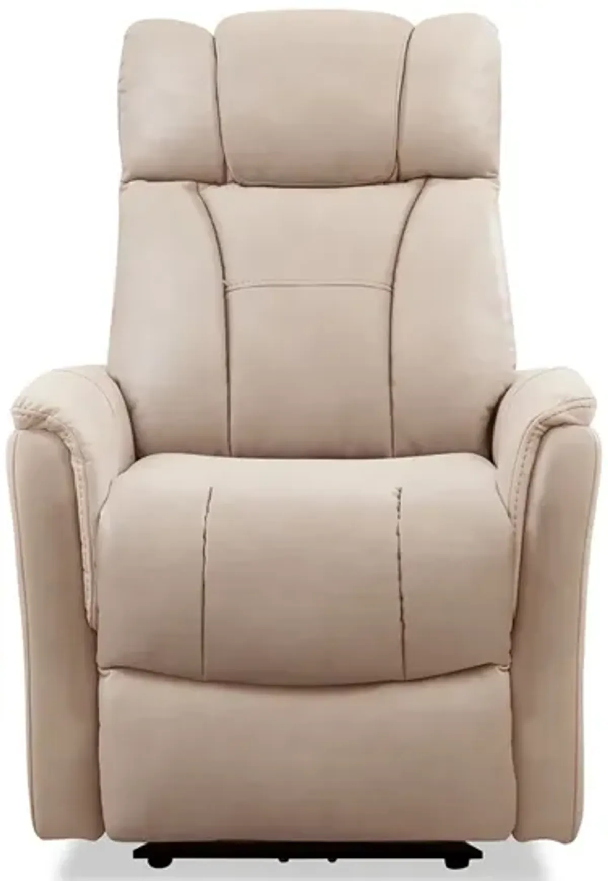 Ulysses Beige Leather Swivel Glider Recliner