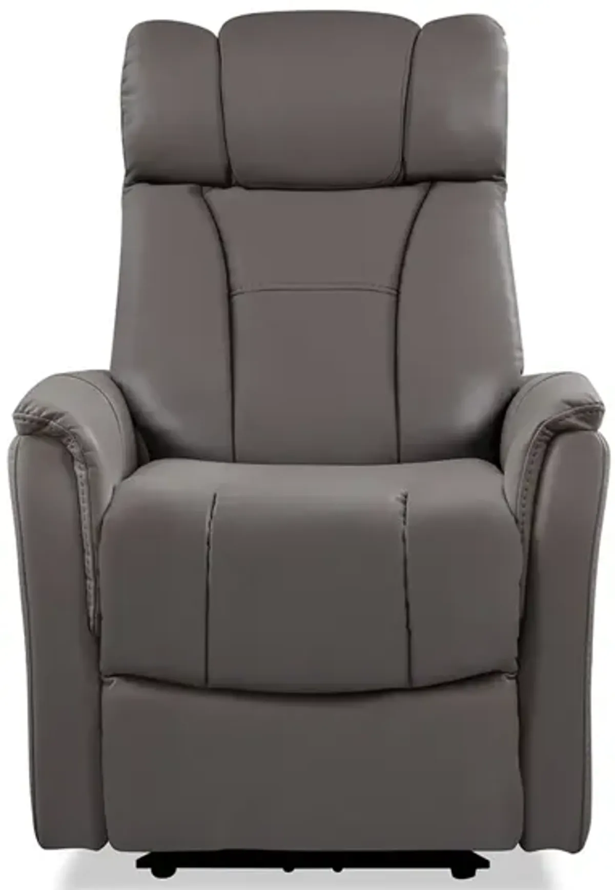 Ulysses Gray Leather Power Recliner