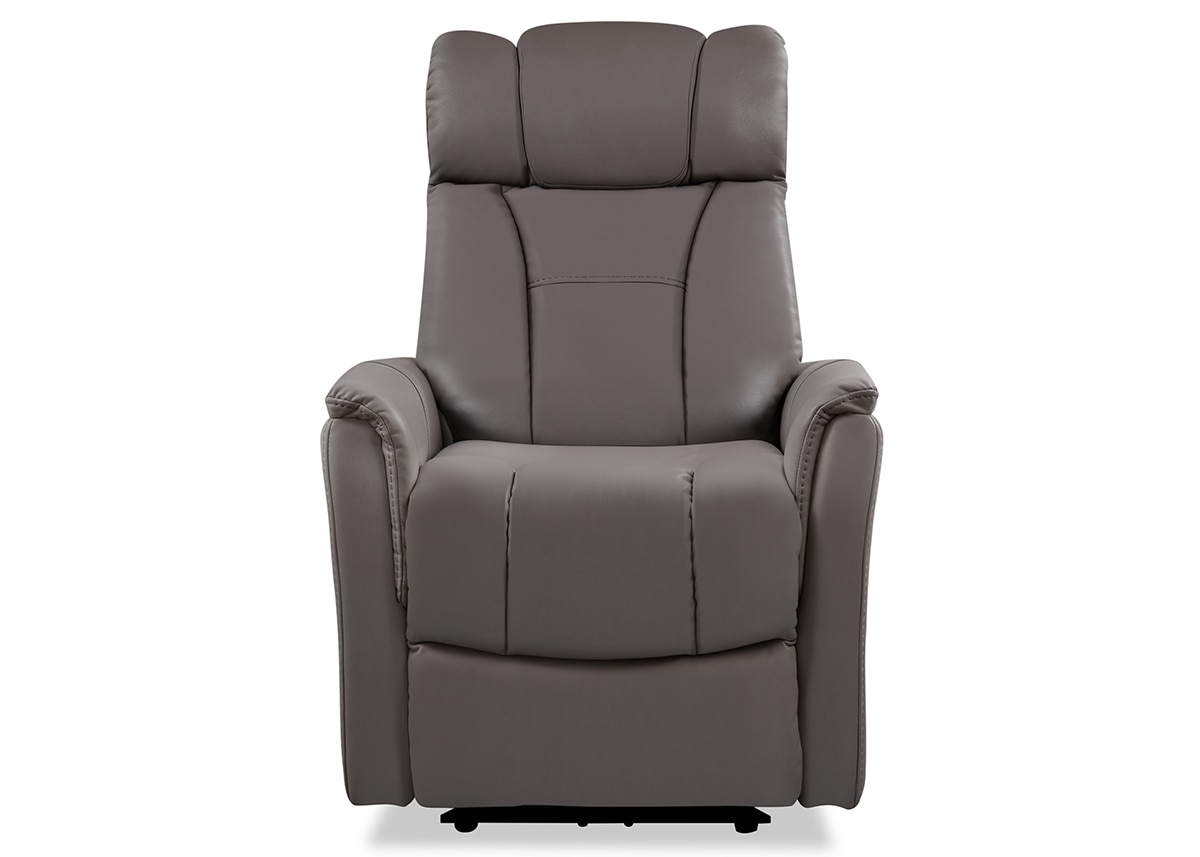 Ulysses Gray Leather Power Recliner