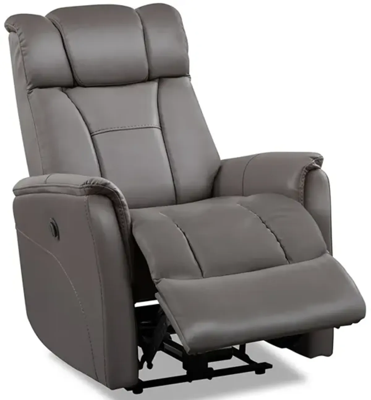 Ulysses Gray Leather Power Recliner