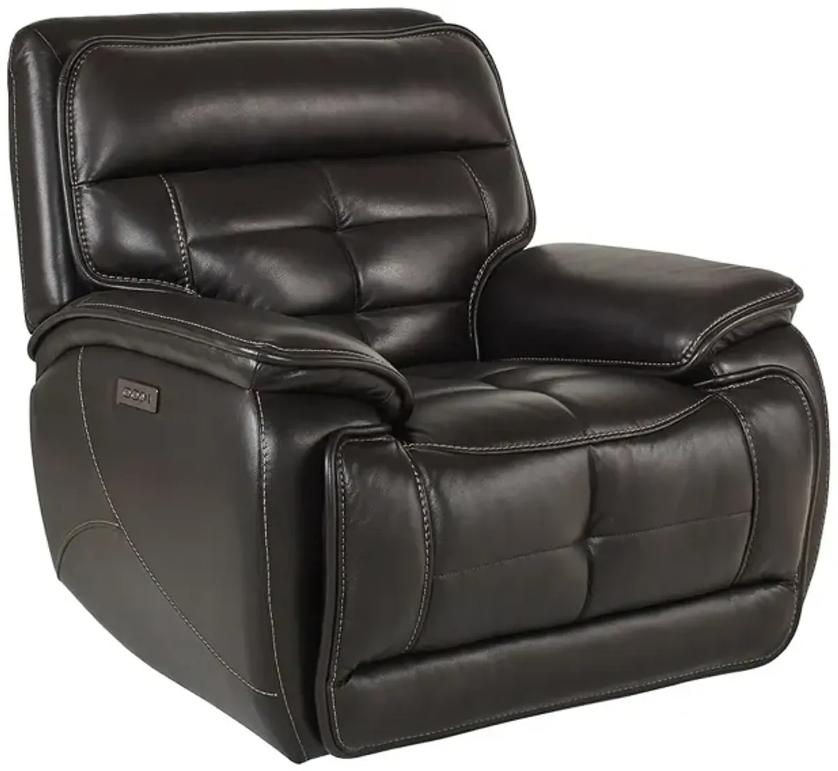 Pacific Heights Black Leather Power Recliner By Drew & Jonathan