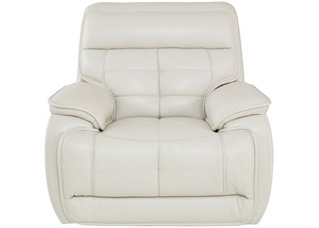 Pacific Heights Gray Leather Power Recliner By Drew & Jonathan