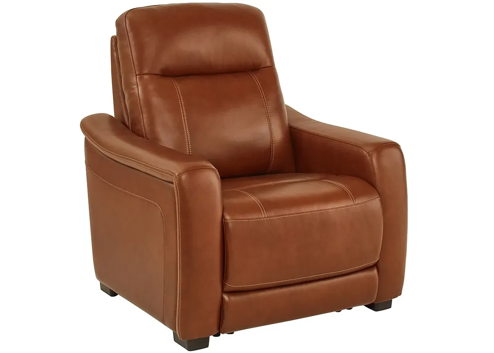 Newport Brown Leather Dual Power Recliner W/ Power Headrest By Drew & Jonathan