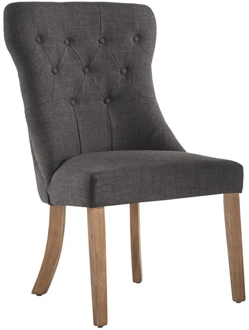 Richland Charcoal Tufted Linen Dining Chair