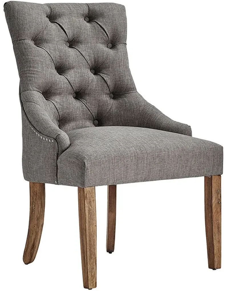 Richland Curved Back Tufted Gray Dining Chair
