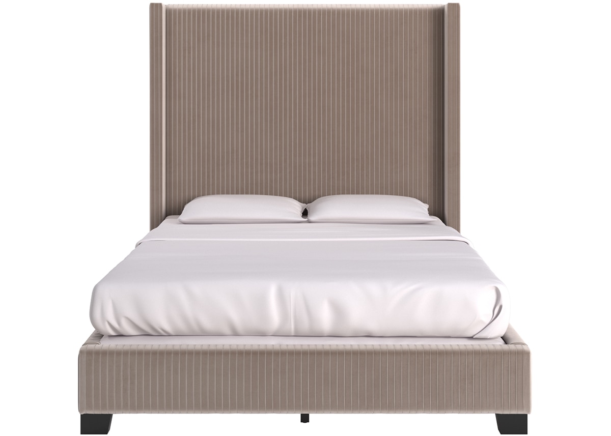 Cordelia Taupe Queen Upholstered Bed