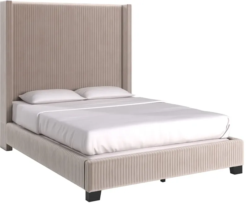Cordelia Taupe Queen Upholstered Bed