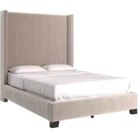 Cordelia Taupe Full Upholstered Bed