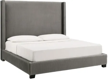 Cordelia Gray King Upholstered Bed