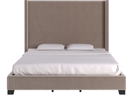 Cordelia Taupe King Upholstered Bed