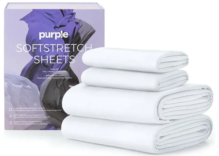 Purple True White SoftStretch Sheets