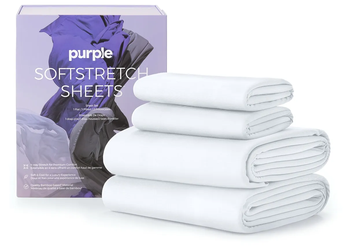 Purple True White SoftStretch Sheets