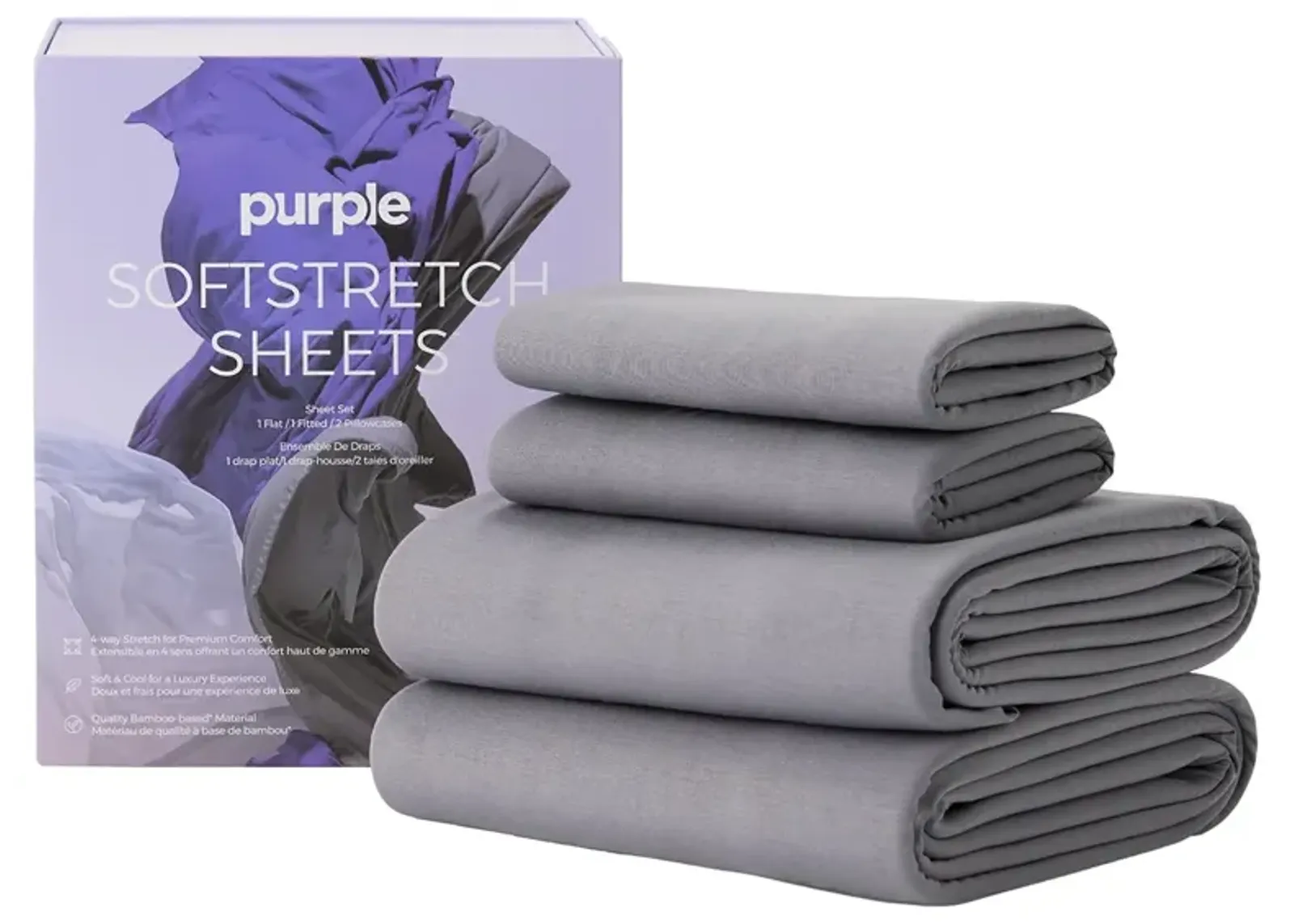 Purple Stormy Grey SoftStretch Sheets