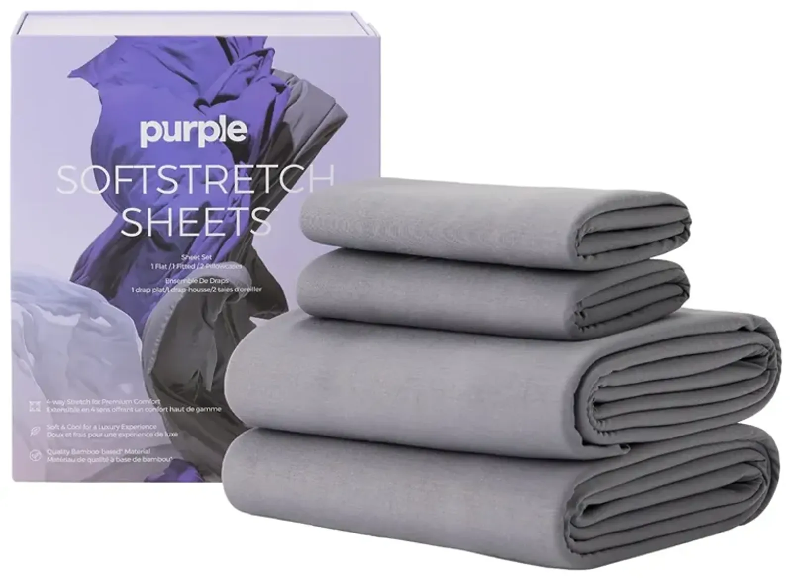 Purple Stormy Grey SoftStretch Sheets