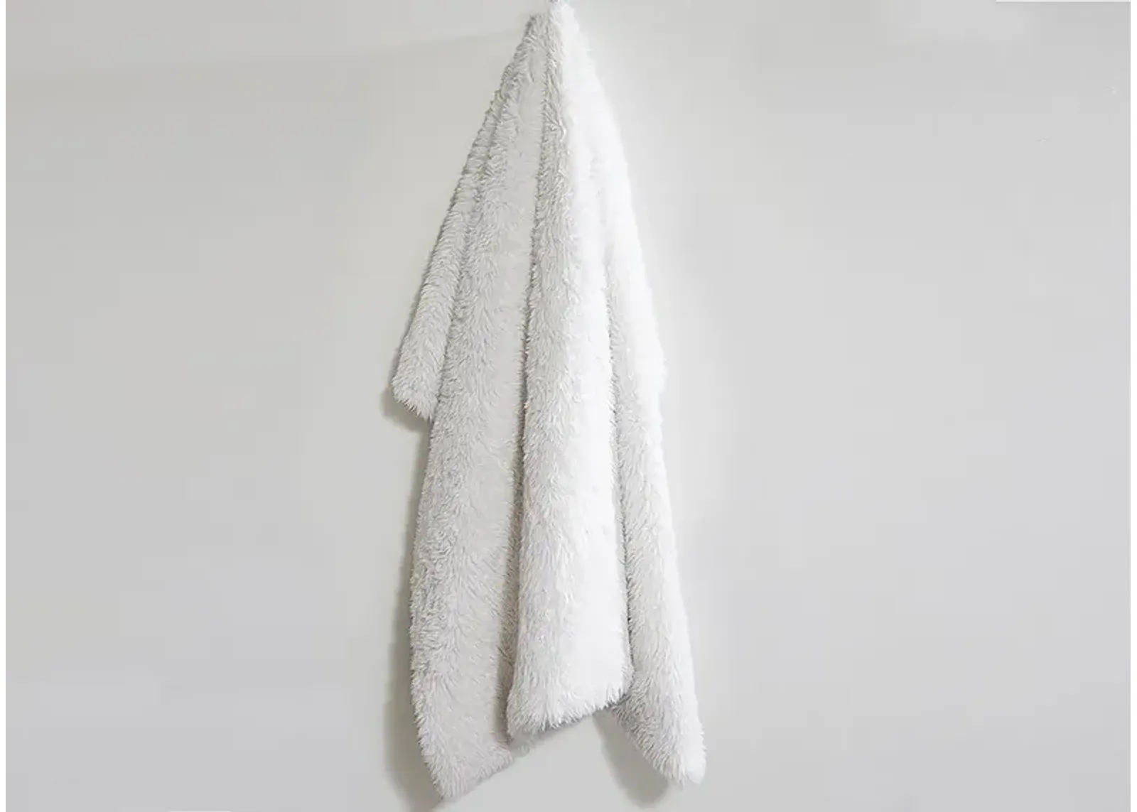 Codie White Faux-Fur Throw