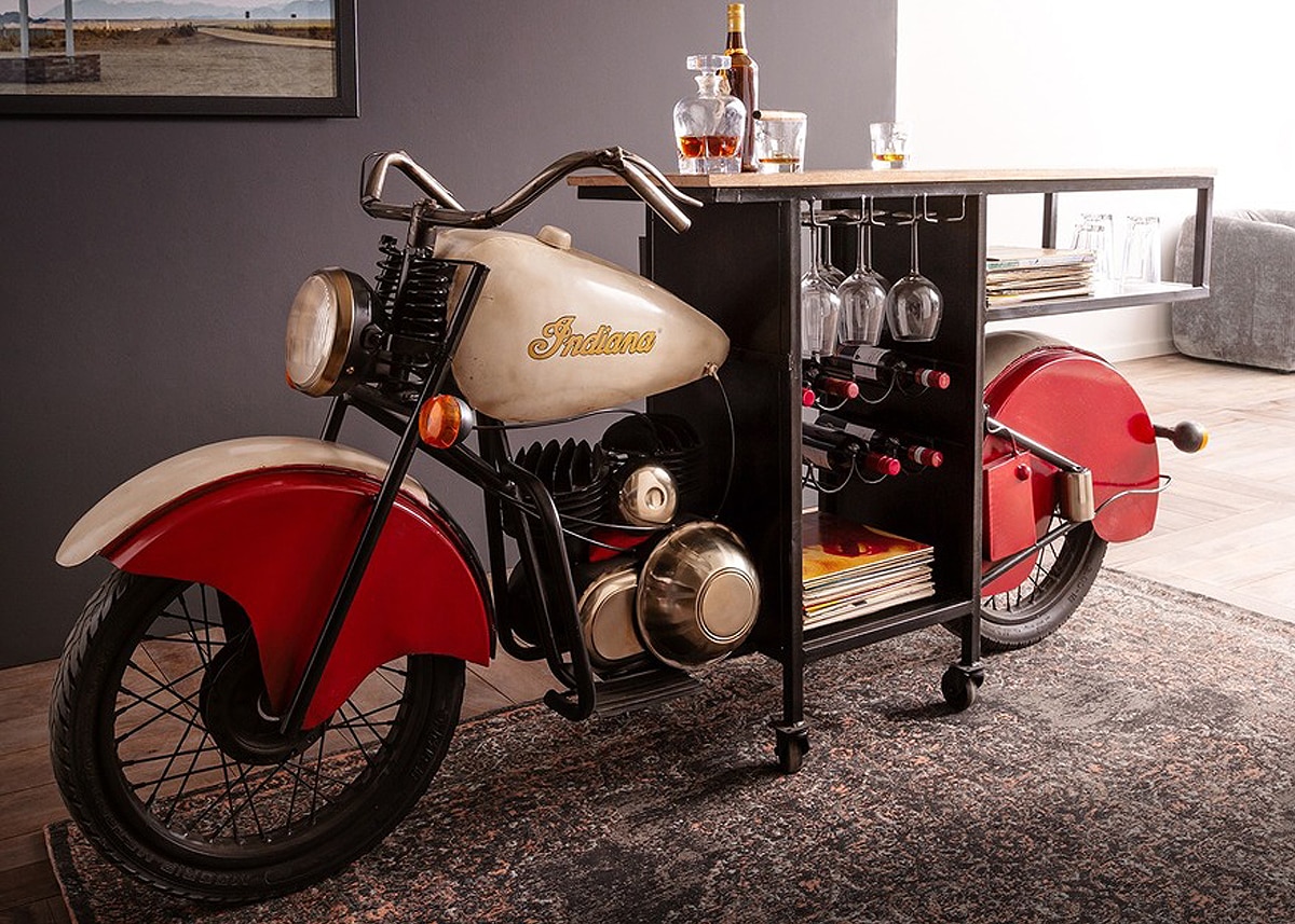 Motorcycle Red Counter Bar