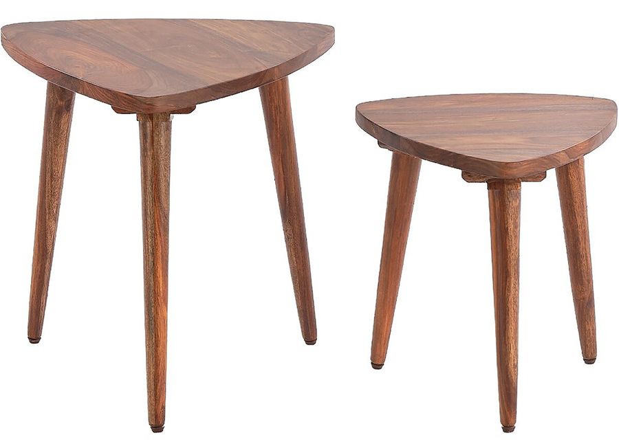 Triangle 2-Pack Wood Nesting Tables