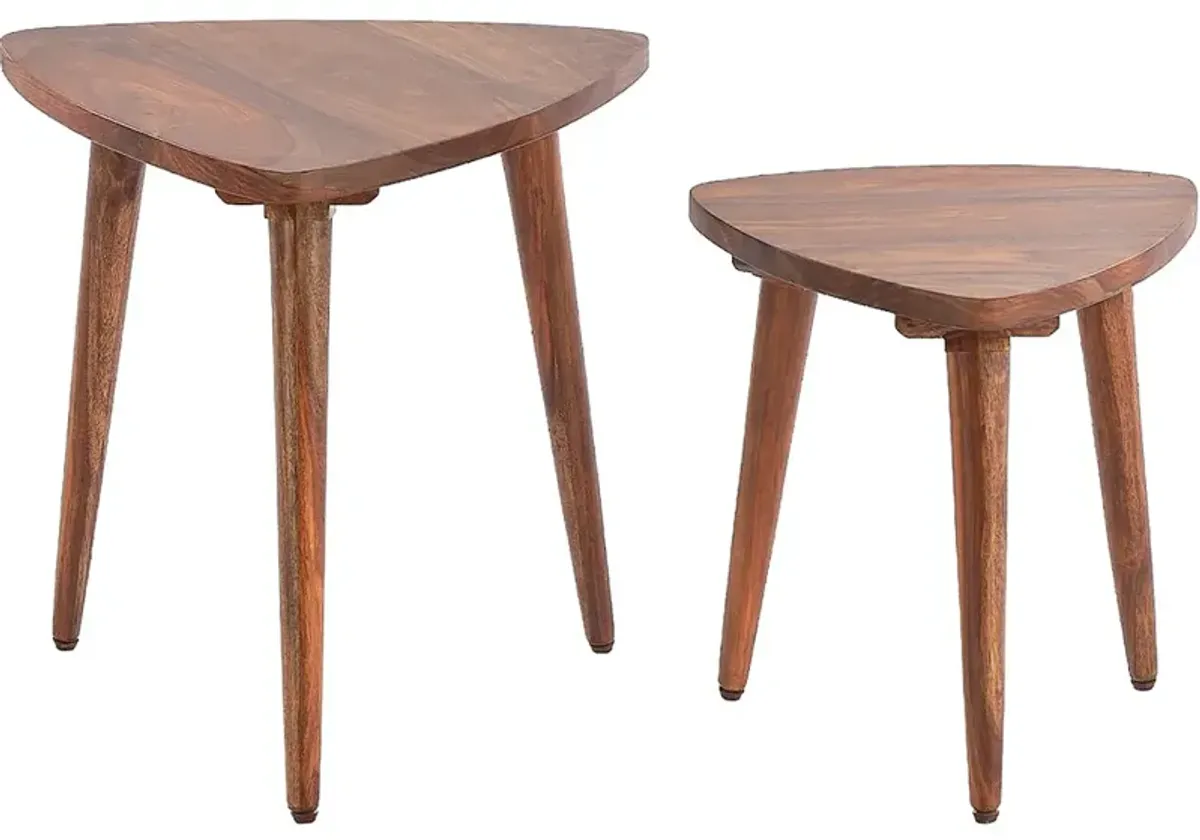 Triangle 2-Pack Wood Nesting Tables