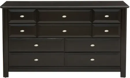 Catalina Black 10 Drawer Dresser