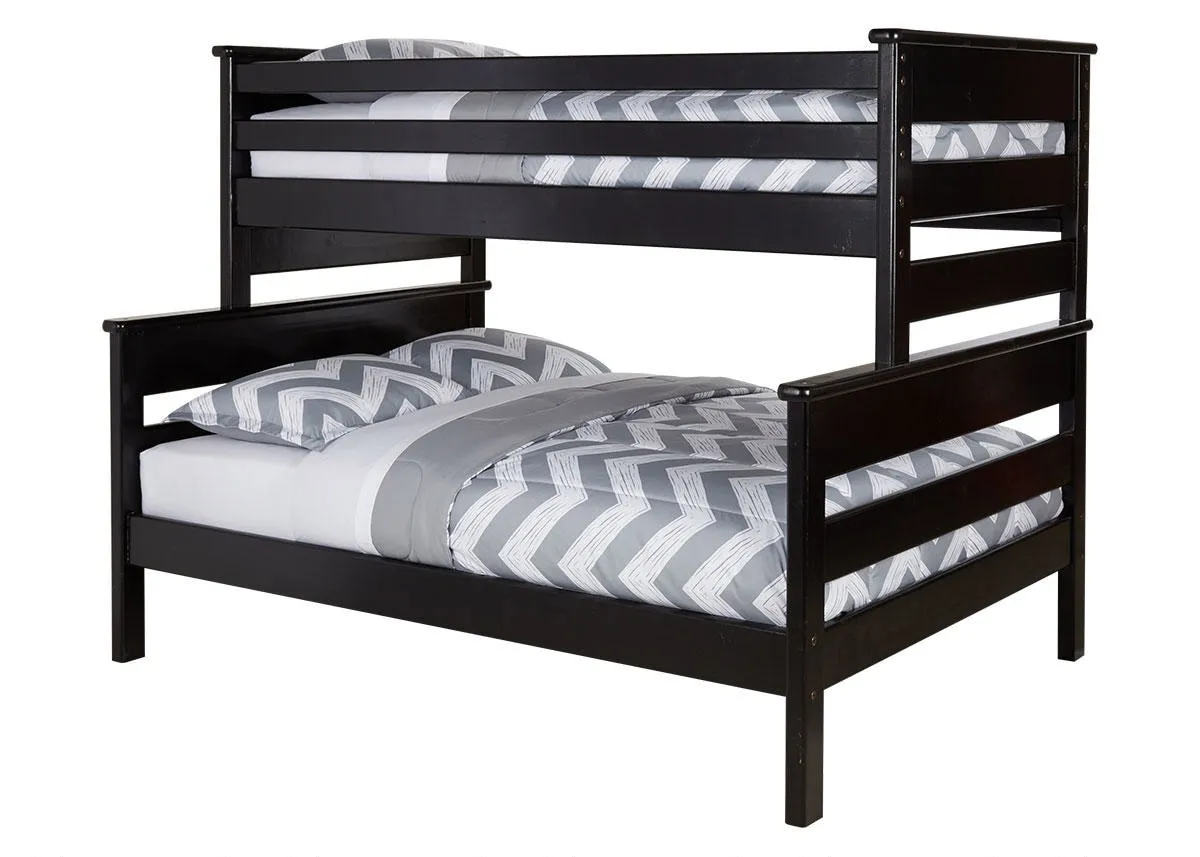 Catalina Black 5 Pc. Twin/Full Bunk Bedroom with Staircase