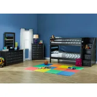 Catalina Black 5 Pc. Twin Bunk Bedroom with Staircase