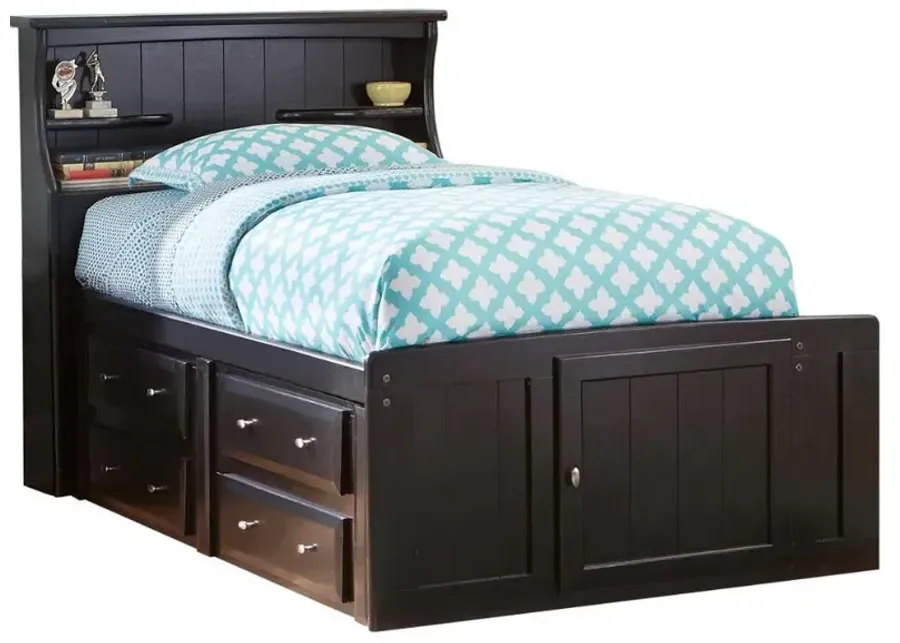 Catalina Black Twin Bookcase Storage Bed