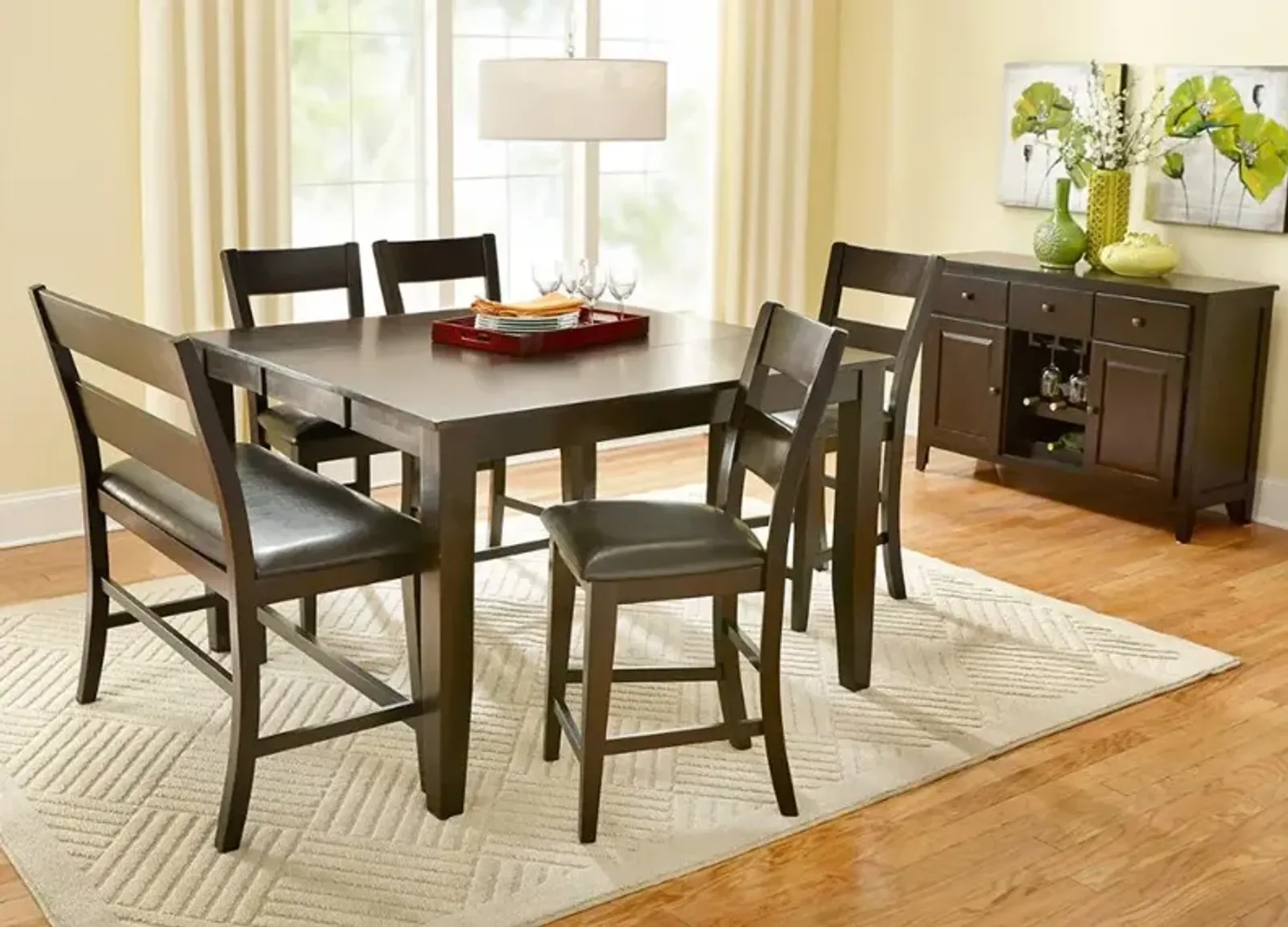 Nicki Cherry 5 Pc. Counter Height Dinette