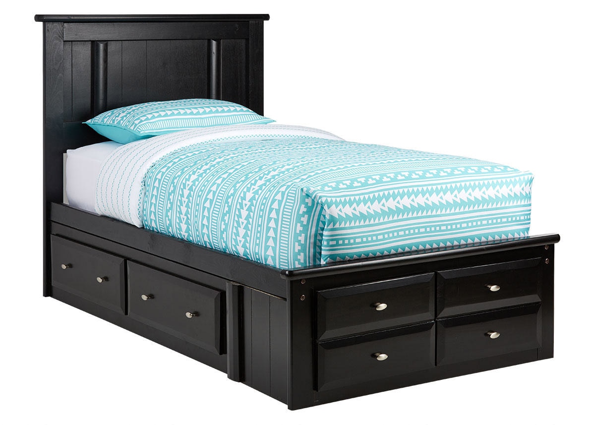 Catalina Black 7 Pc. Twin Platform Storage Bedroom