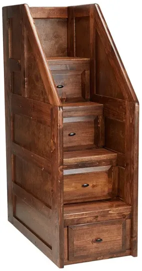 Catalina Chestnut Twin Bunk Bed with Staircase