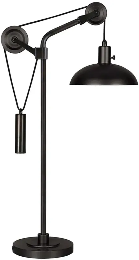 Norrah Black Solid Wheel Table Lamp