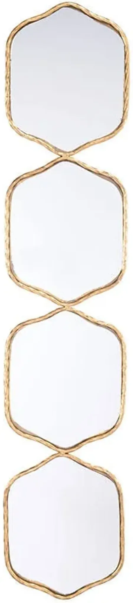 43" X 9" Odette Gold Geometric Wall Mirror