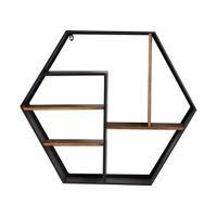 Sauron Black Octagon Wall Shelf
