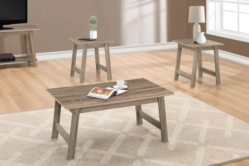 Evrard Taupe 3 Pc. Table Set