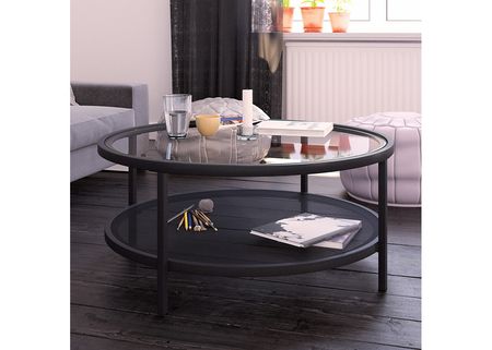 Rigan Black Round Cocktail Table