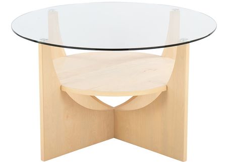 Natural Wood U-Shaped Coffee Table