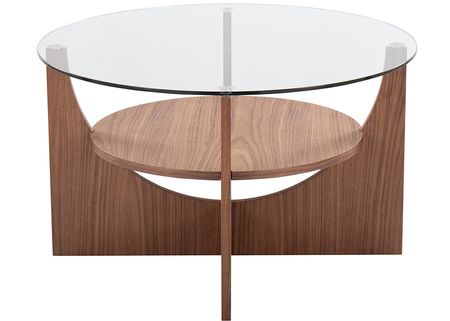 Brown Wood U-shaped Coffee Table