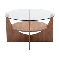 Brown Wood U-shaped Coffee Table