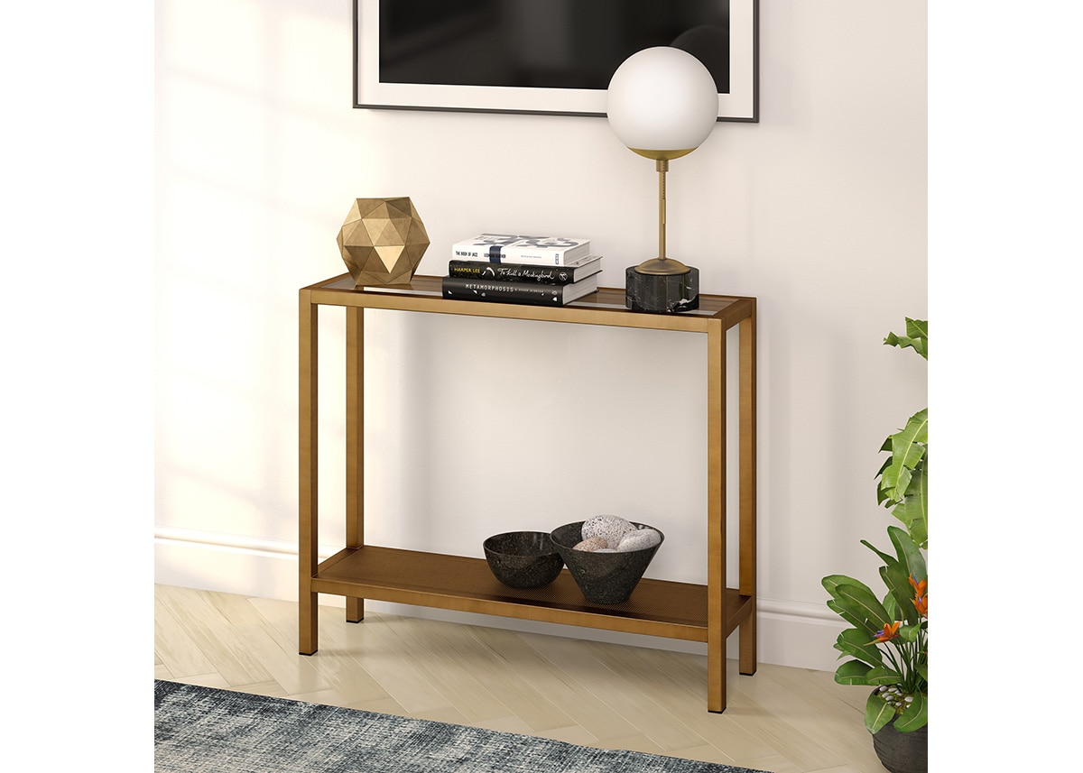 Rigan Brass Console Table