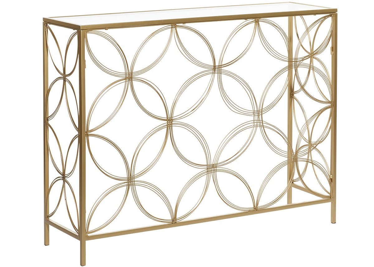 Gold Flower Console Table