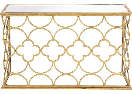 Mirrored Gold Console Table
