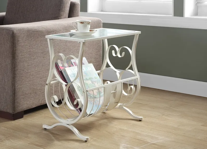 Marey White Accent Table